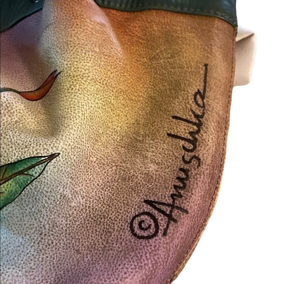 Anuschka Hand Painted Leopard in Paradise Leather Bohemian Handbag - Picture 6 of 12